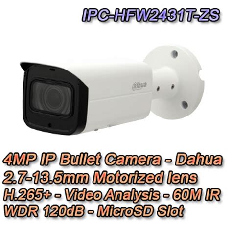 Telecamera Dahua Ip Mp Motorizzata Ir H Wdr Poe Dahua Ipc