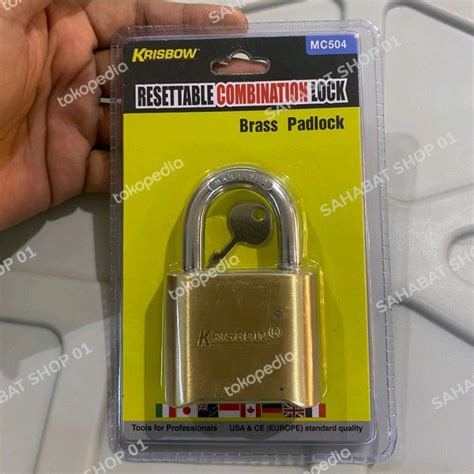 Jual Gembok Krisbow Resettable Lock Kuningan Kombinasi Nomor 4 Angka