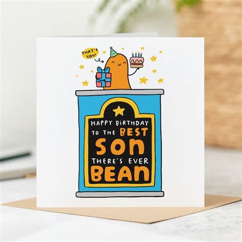 Funny Son Birthday Card Etsy Uk