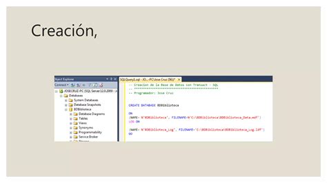Creaci N De Bases De Datos En Sql Server Ppt