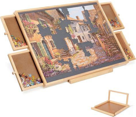 Ikkle Jigsaw Puzzle Board Wooden Puzzle Table Kit With Sliding