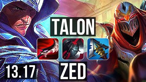 Talon Vs Zed Mid M Mastery Games Solo Kills Na