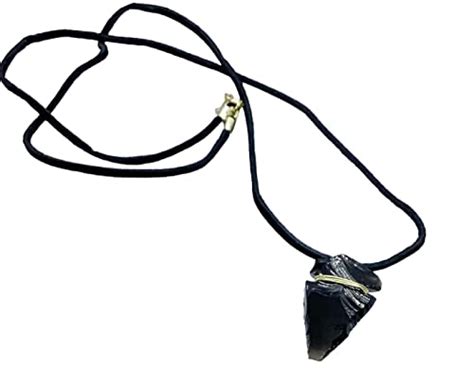 Amazon Black Obsidian Arrowhead Necklace Unisex Handmade Products