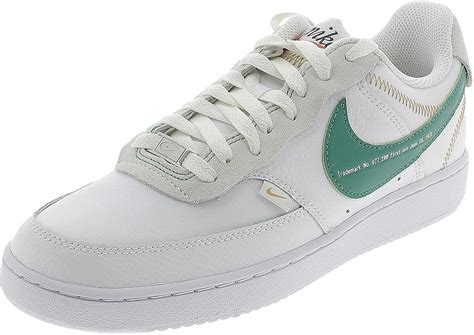 Nike Mens Court Vision Low Premium Basketball Shoe Whitegreen Noise