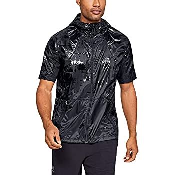 中古輸入品未使用Under Armour メンズ パーペチュアル 半袖 ウィンドブレーカー L ブラック ウェア 長期保証