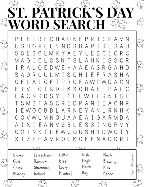 Saint Patrick Day Word Searches