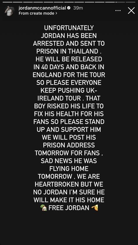 According to his instagram story Salford rapper Jordan McCann has been arrested and sent to ...