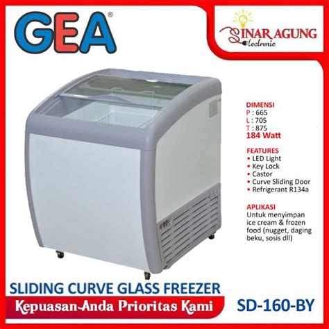 COD CHEST FREEZER GEA SD160BY SD16 SLIDING CURVE GLASS FREEZER BOX