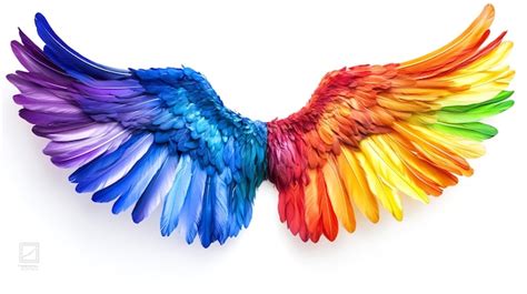 Colorful Rainbow Angel Wings Realistic Premium AI Generated Image