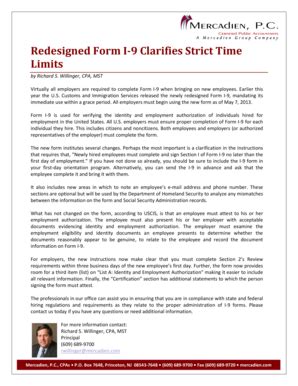 Fillable Online Redesigned Form I 9 Clarifies Strict Time Limits Fax