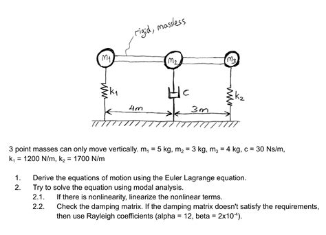 Solved 3 ﻿point Masses Can Only Move Vertically