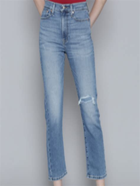 Buy Levis Women Straight Fit High Rise Slash Knee Light Fade