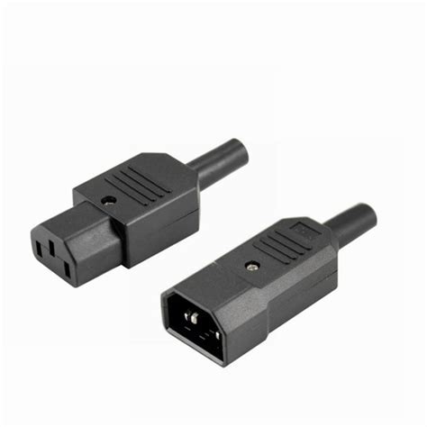 Iec Straight Cable Plug Connector C13 C14 10a 250v Black Female Male Rewirable Power 3 Pin Ac