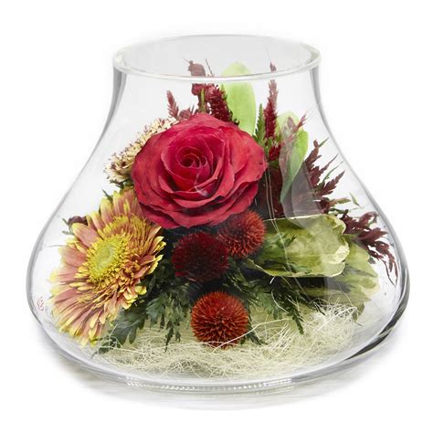 60199 Long Lasting Purple And Pink Roses And Hydrangea In A Glass Vase — Fiora Flower