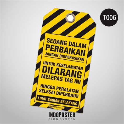 Jual Tag Out Loto Pvc Indoposter Safety K Sedang Dalam Perbaikan Kab