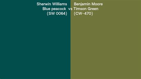 Sherwin Williams Blue Peacock SW 0064 Vs Benjamin Moore Timson Green