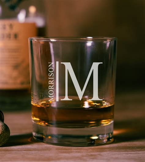 Personalized Whiskey Glasses Monogram Bourbon Glass Custom Groomsmen