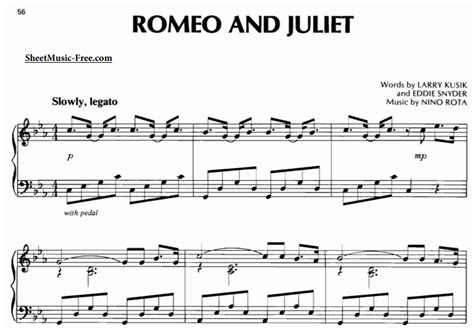 Nino Rota-Romeo And Juliet Free Sheet Music PDF for Piano | The Piano Notes