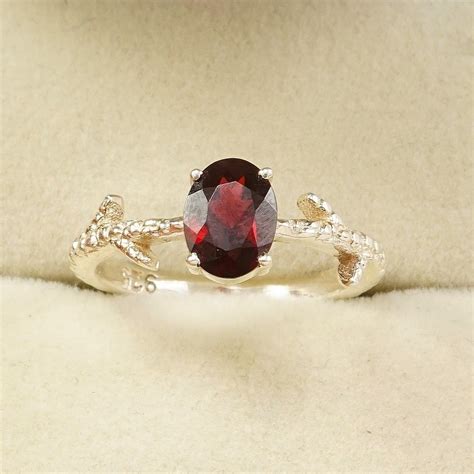 Garnet Ring For Women 925 Sterling Silver Handmade Natural Etsy