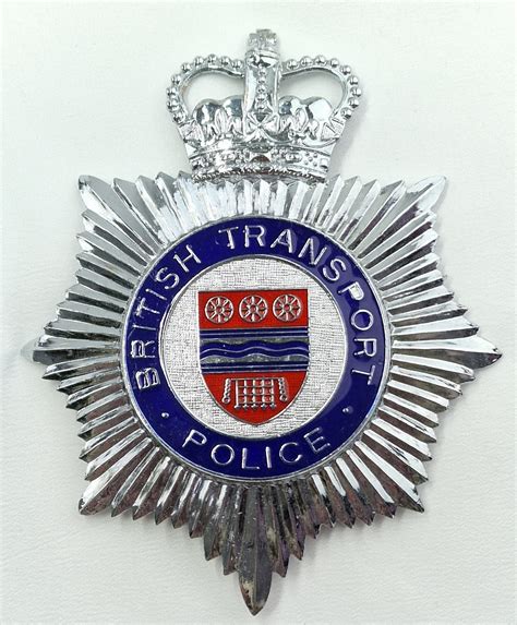 British Transport Police Helmet Badge Time Militaria