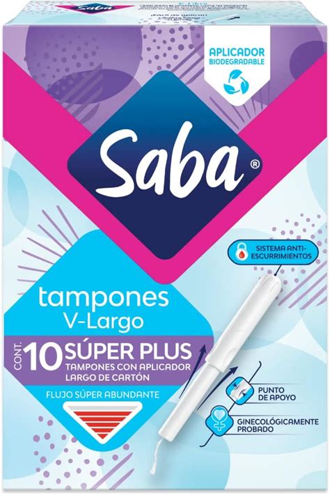 SABA Tampones Super Plus Con Aplicador Largo Flujo Súper Abundante 10