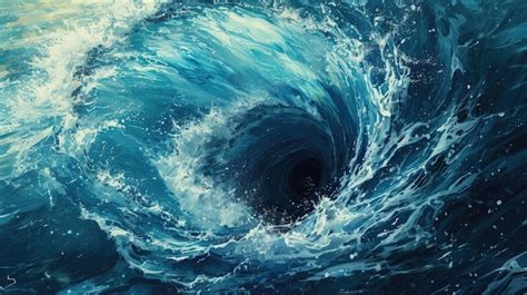 Premium AI Image | powerful whirlpool in the ocean environmental themes or illustrating marine ...