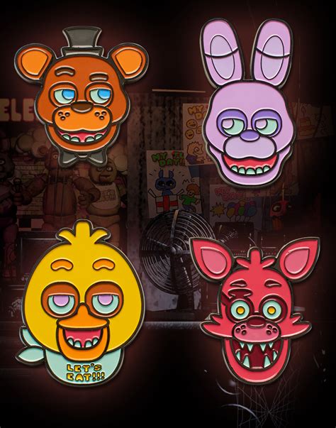 Sanshee Fnaf Face Pins Set Fnaf Merch Wiki Fandom