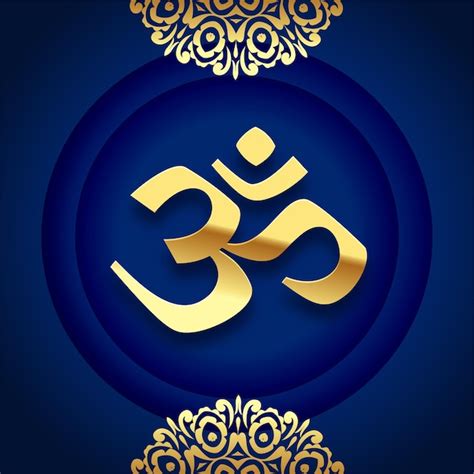 Free Vector | Elegant and golden om symbol mythological significance of ...