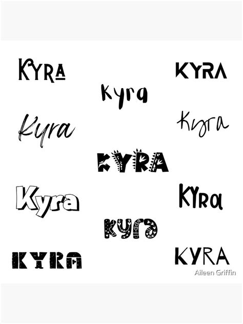 Kyra Stickers In 10 Different Fonts Poster For Sale By Magleen