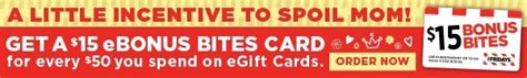 Tgi Fridays Get Bonus Bites Card For Every Gift Card Purchase