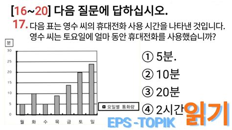 읽기 문제 2024 Eps Topik Korea New Exam Reading Test 20 Questions With