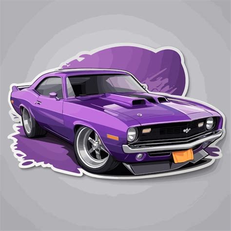 Premium Vector | Purple muscle car cartoon vector