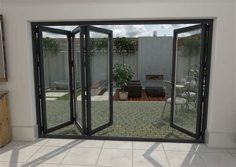 3000mm Grey Aluminium Bifold Doors 1 Left 3 Right Aluminium Bifold Door