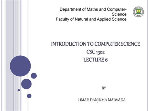 Introduction To Computer Science Ppt