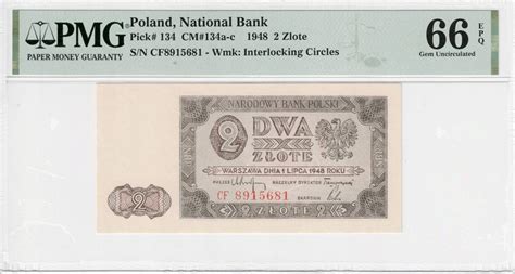 2 Złote Polska 1948 PMG 66 EPQ 13080827310 oficjalne archiwum Allegro