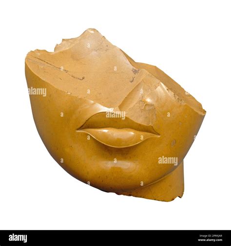 Fragment Of A Broken Human Face Statue From Ancient Egypt 14th Century