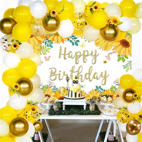 Buy Sunflower Birthday Decorations Sunflower Party Supplies Happy ...