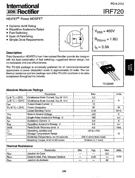 Irf720 Mosfet Irf720 N Channel Mosfet Robomart