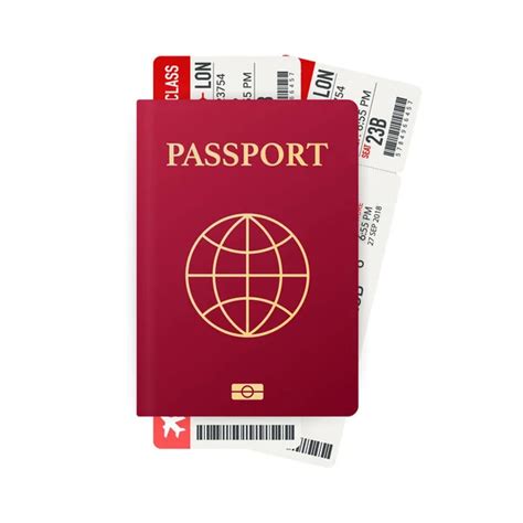 Passport With Tickets Air Travel Concept Flat Design Citizenship Id