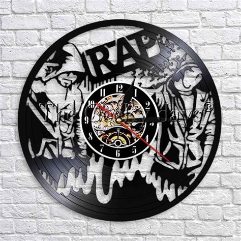 Zznn Reloj De Pared Con Disco De Vinilo Rap Hip Hop Music Disco De