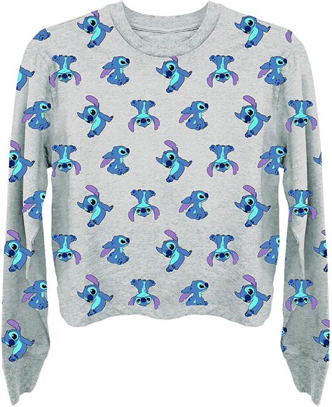 Disney Ladies Lilo And Stitch Long Sleeve Shirt Printed Allover