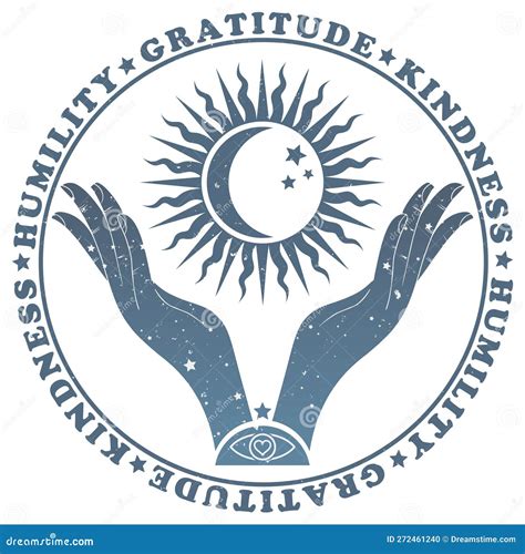 Humility Gratitude Kindness Boho Illustration Stock Photo