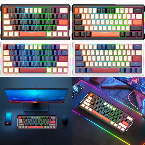 Teclado Mec Nico Sem Fio Para Jogos RGB Backlight Hot Swap 3 Modos Desktop PC 61