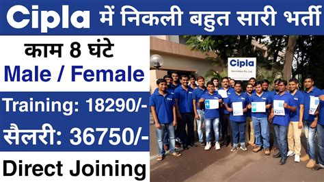 Cipla Medicine Company म नकल भरत cipla company job vacancy