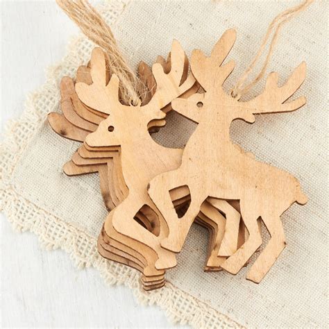 Unfinished Wood Reindeer Ornaments All Wood Cutouts Wood Crafts