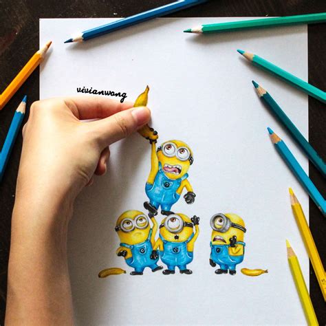 minions drawing with colour - vanitabignell