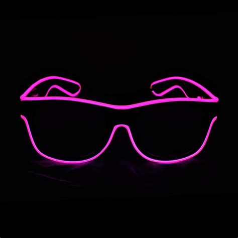 Zfven Light Up El Wire Neon Rave Glasses Glow Flashing Led Sunglasses