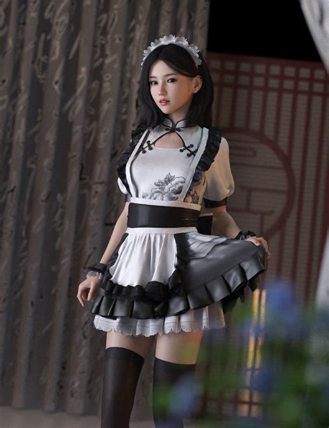 Dforce Mktg Tea Maid Outfit For Genesis 81 And 9 Daz 3d