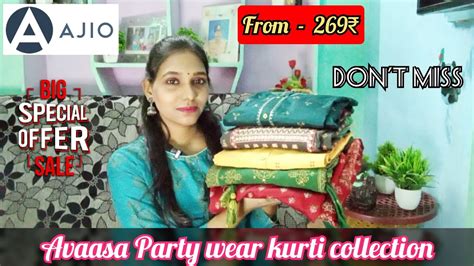 Huge Ajio Haul Beautiful Party Wear Kurtis Collection Under