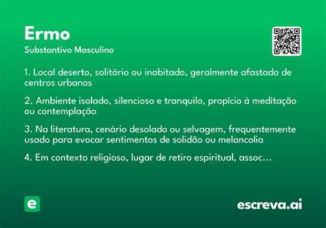 O Que Significa A Palavra Ermo - Ermo - Significado e Sinônimo - escreva.ai